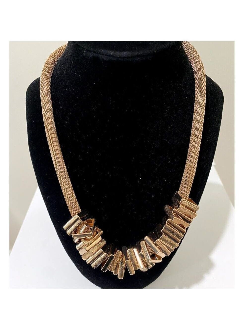 Bansri Rose Gold Snake Chain Bib Necklace - NWT